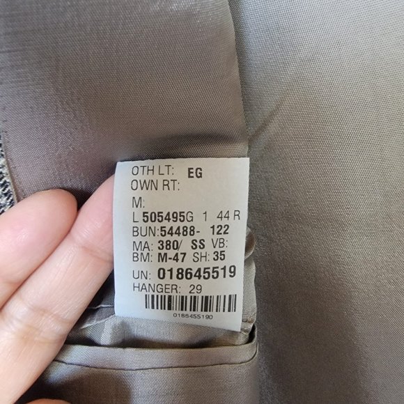 44R Chaps Ralph Lauren Men Brown Tweed Blazer Sport Coat Suit Jacket Houndstooth - Picture 5 of 9